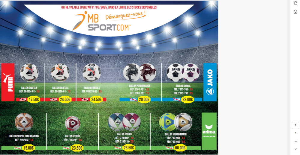 Offres Exclusives MB SPORTCOM' - Ballons de Football - Reprise 2025